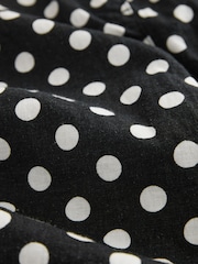 Black/Spot Stretch Linen Blend Wide Trousers 2 Pack - Image 9 of 9