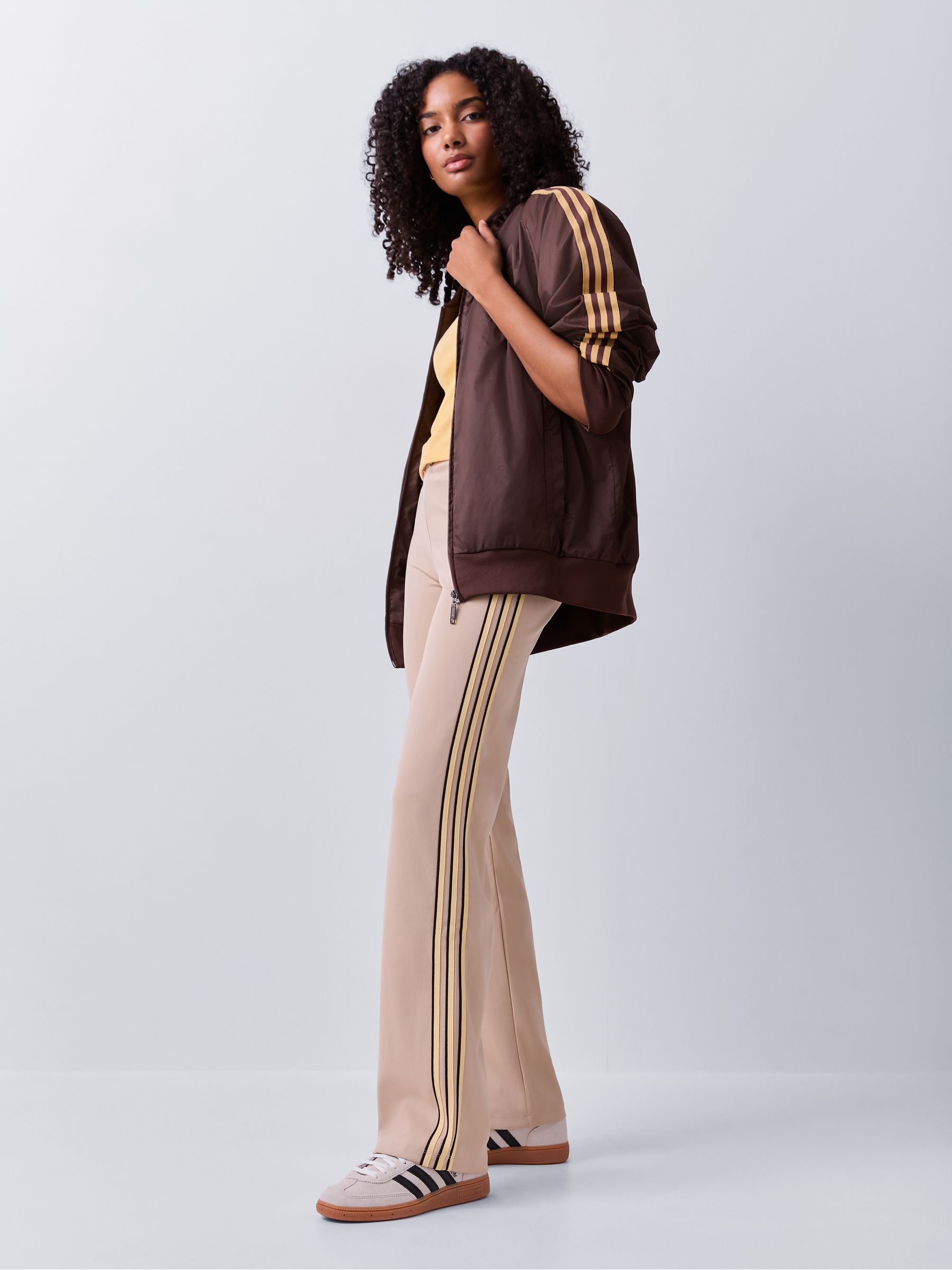 Buy adidas Originals Taupe Brown Slouchy Straight Trousers from
