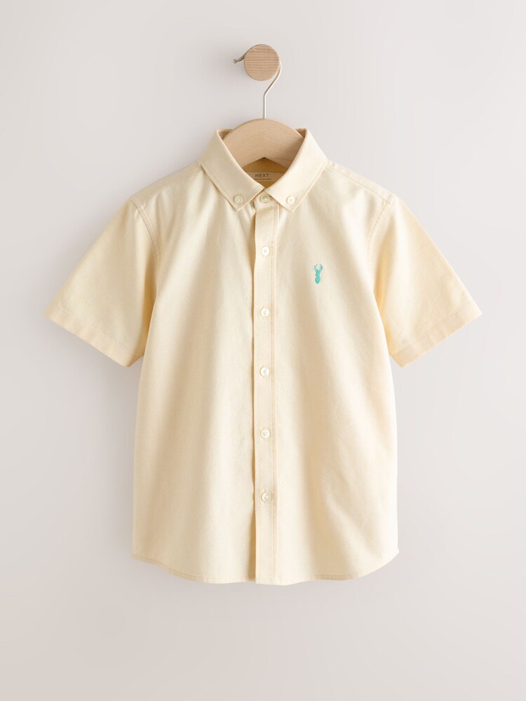 Galben - Short Sleeve Premium Oxford Shirt (3-16yrs) - Imaginea 1 din 4