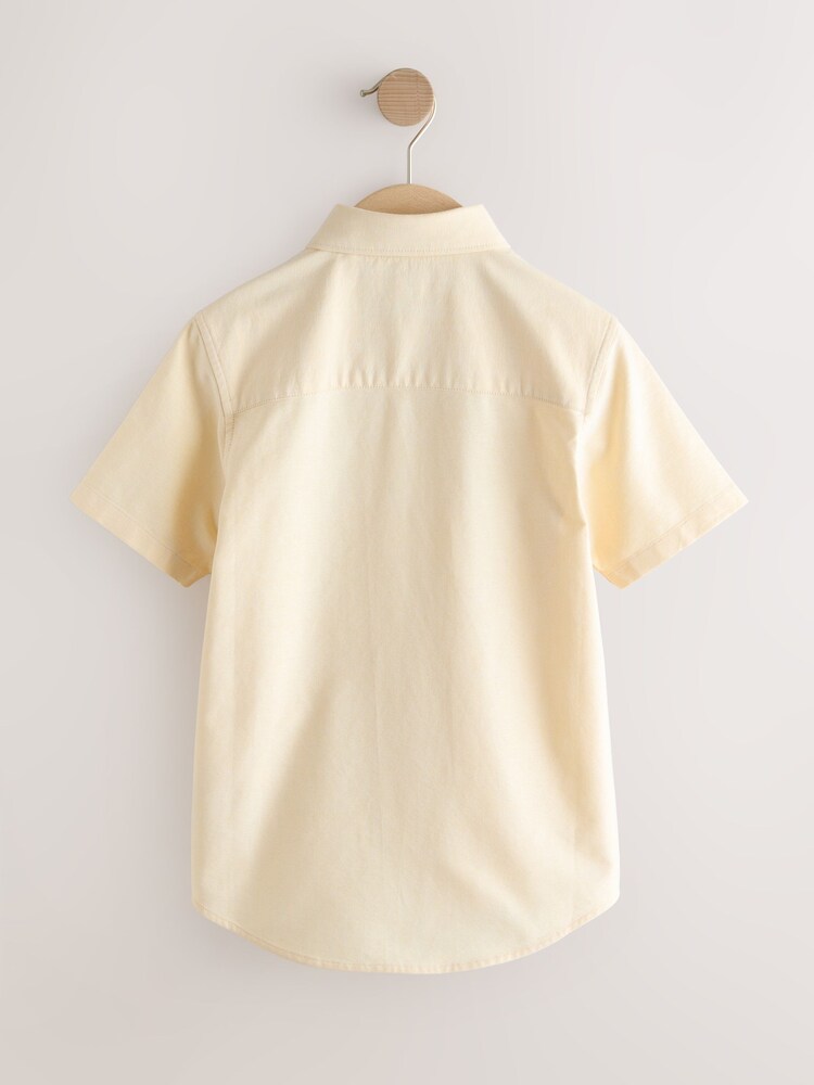Galben - Short Sleeve Premium Oxford Shirt (3-16yrs) - Imaginea 2 din 4