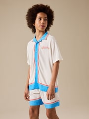 Weiß - Short Sleeve Revere Collar Shirt And Shorts Set (3-16yrs) - Bild 1 von 10