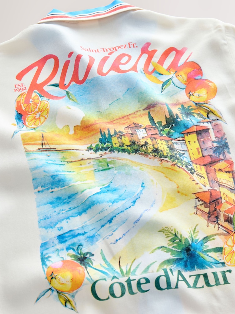 White Short Sleeve Revere Collar Shirt And Shorts Set (3-16yrs) - Image 10 of 10 White Short Sleeve Revere Collar Shirt And Shorts Set (3-16yrs) - Image 10 of 10