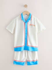 Weiß - Short Sleeve Revere Collar Shirt And Shorts Set (3-16yrs) - Bild 5 von 10