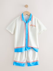 Weiß - Short Sleeve Revere Collar Shirt And Shorts Set (3-16yrs) - Bild 6 von 10