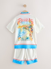 Weiß - Short Sleeve Revere Collar Shirt And Shorts Set (3-16yrs) - Bild 7 von 10