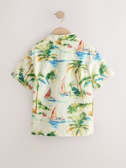 Ecru Boat All Over Print Short Sleeve Revere Collar Shirt (3-16yrs) - Image 6 of 8