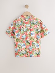 Peach Pink Postcard All Over Print Short Sleeve Revere Collar Shirt (3-16yrs) - Image 6 of 8