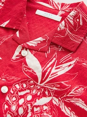 Red Pineapple Print Short Sleeve Revere Collar Shirt (3-16yrs) - Image 7 of 8