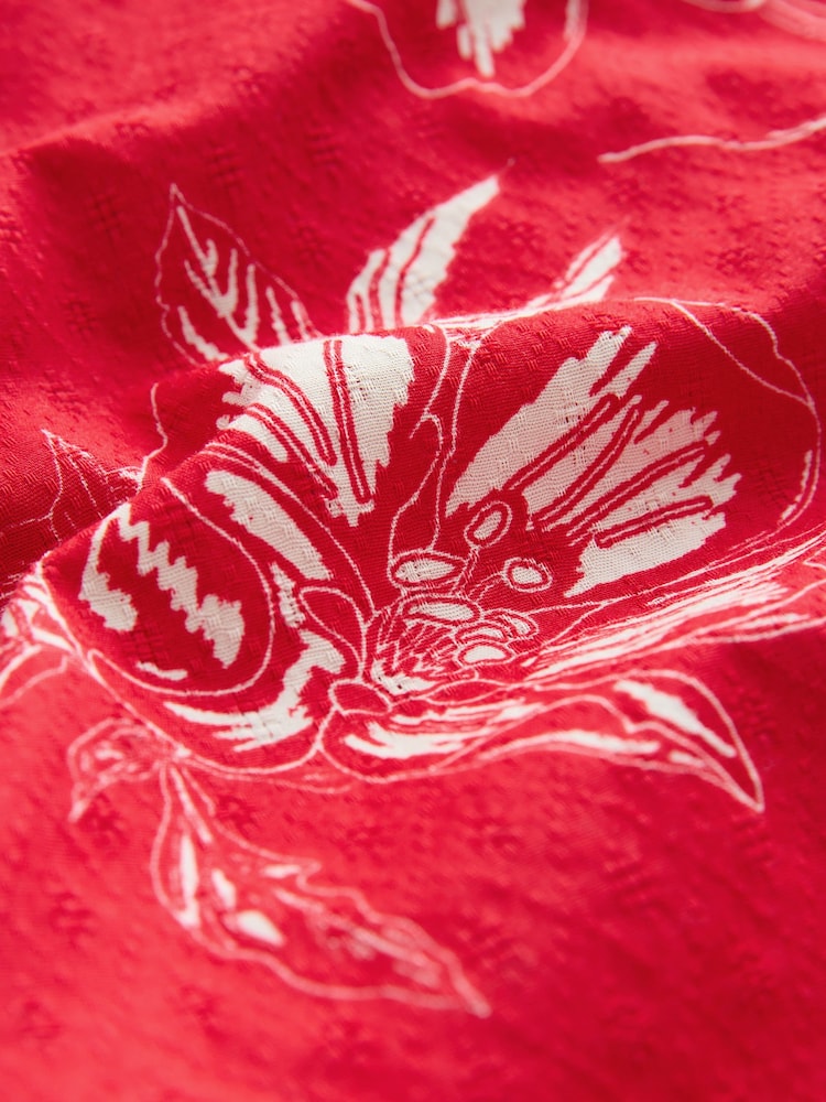 Red Pineapple Print Short Sleeve Revere Collar Shirt (3-16yrs) - Image 8 of 8 Red Pineapple Print Short Sleeve Revere Collar Shirt (3-16yrs) - Image 8 of 8