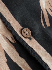 Black Palm All Over Print Short Sleeve Revere Collar Shirt (3-16yrs) - Image 4 of 4