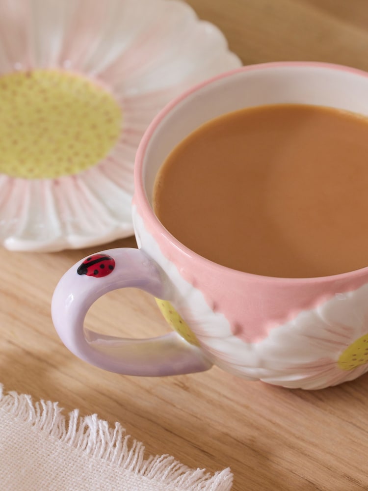 Pink Floral Wildlife Cup and Saucer - Image 2 of 2 Pink Floral Wildlife Cup and Saucer - Image 2 of 2