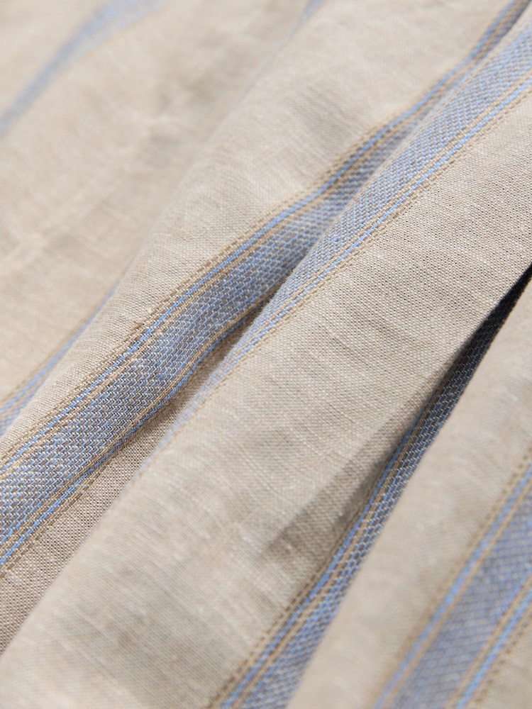 Blue/Beige Stripe N. Premium Linen Blend Wide Leg Trousers - Image 2 of 3 Blue/Beige Stripe N. Premium Linen Blend Wide Leg Trousers - Image 2 of 3
