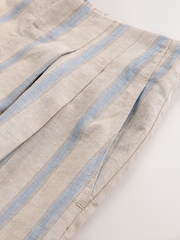 Blue/Beige Stripe N. Premium Linen Blend Wide Leg Trousers - Image 3 of 3