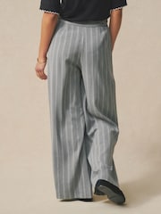 Grey Stripe Wide Leg Trousers - Image 3 of 7