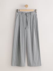 Grey Stripe Wide Leg Trousers - Image 5 of 7