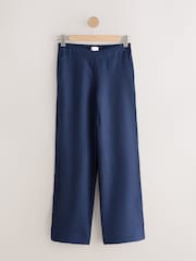 Navy N. Premium Linen Wide Leg Trousers - Image 5 of 8