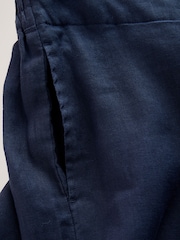 Navy N. Premium Linen Wide Leg Trousers - Image 6 of 8
