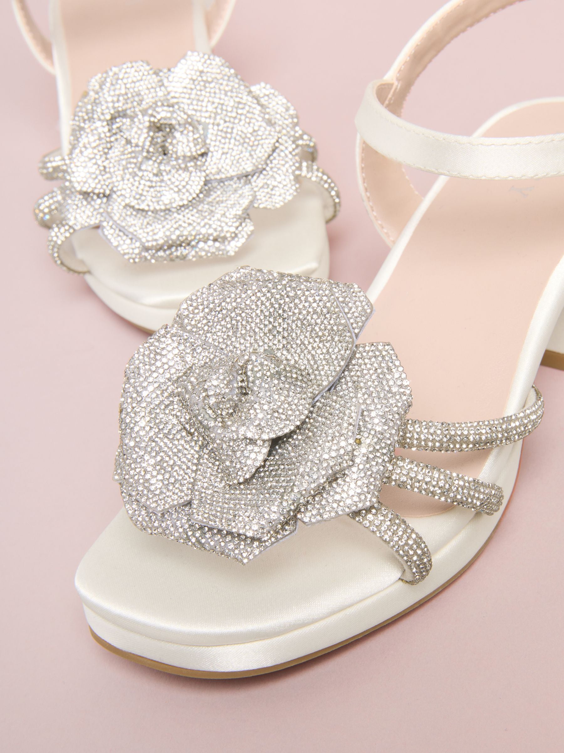 Buy Lipsy White 3D Embellished Corsage Occasion Flower Girl Satin
