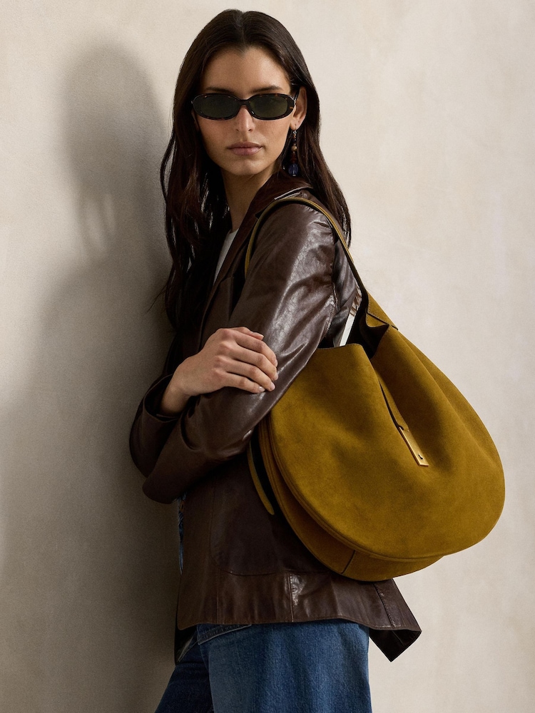 Polo Ralph Lauren Brown Id Suede Mini Shoulder Bag - Image 1 of 8