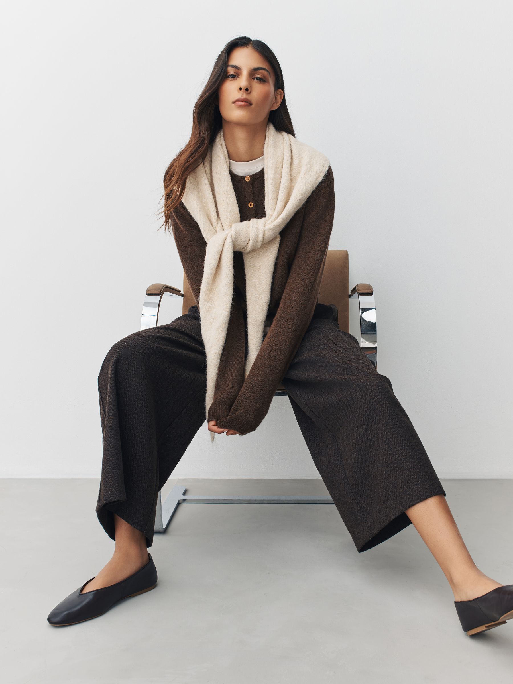 Buy Chocolate Brown Crew Neck Knitted Cardigan from Next South Africa