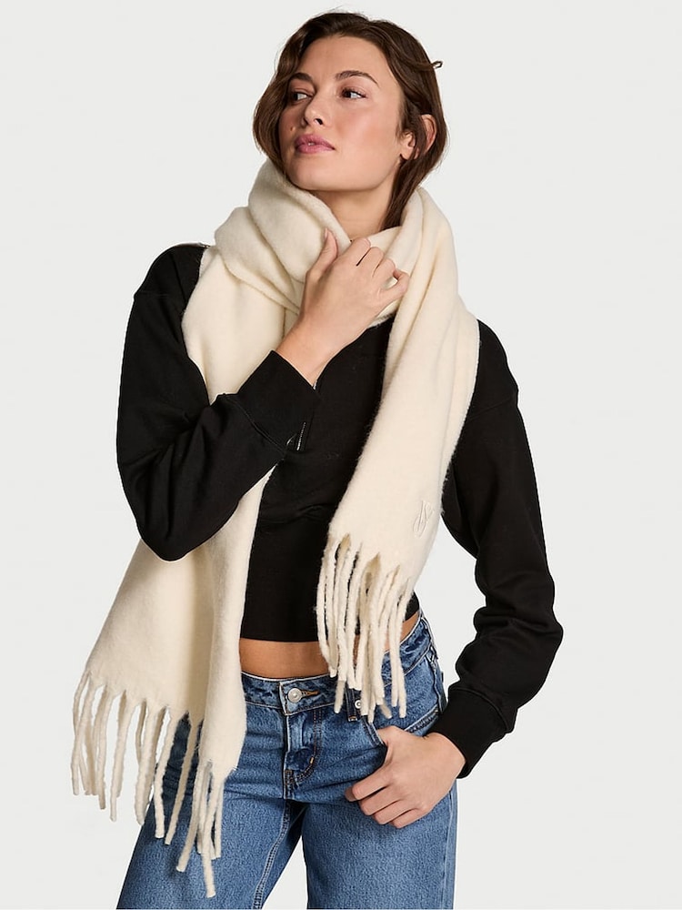 Victoria's Secret Swan Cream Cosy Blanket Scarf - Image 1 of 3 Victoria's Secret Swan Cream Cosy Blanket Scarf - Image 1 of 3