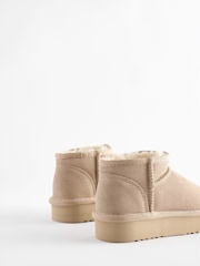 Neutral Standard Fit (F) Flatform Mini Warm Lined Water Repellent Suede Pull-On Boots - Image 4 of 5