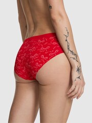 Victoria's Secret PINK Bright Vermillion Red Bow Print Hipster Seamless Knickers - Image 2 of 2