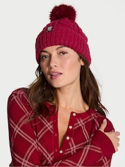Victoria's Secret Red Lacquer Knit Beanie Hat - Image 1 of 3