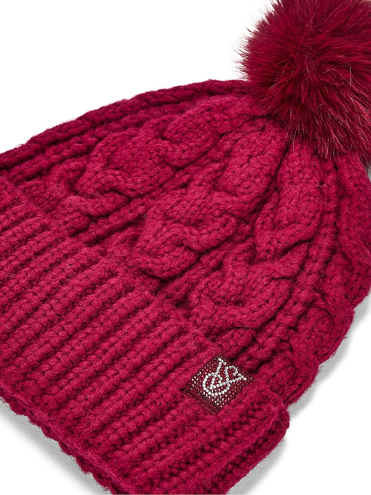 Victoria's Secret Red Lacquer Knit Beanie Hat - Image 3 of 3 Victoria's Secret Red Lacquer Knit Beanie Hat - Image 3 of 3