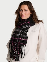 Victoria's Secret Black Tartan Cosy Blanket Scarf - Image 1 of 3