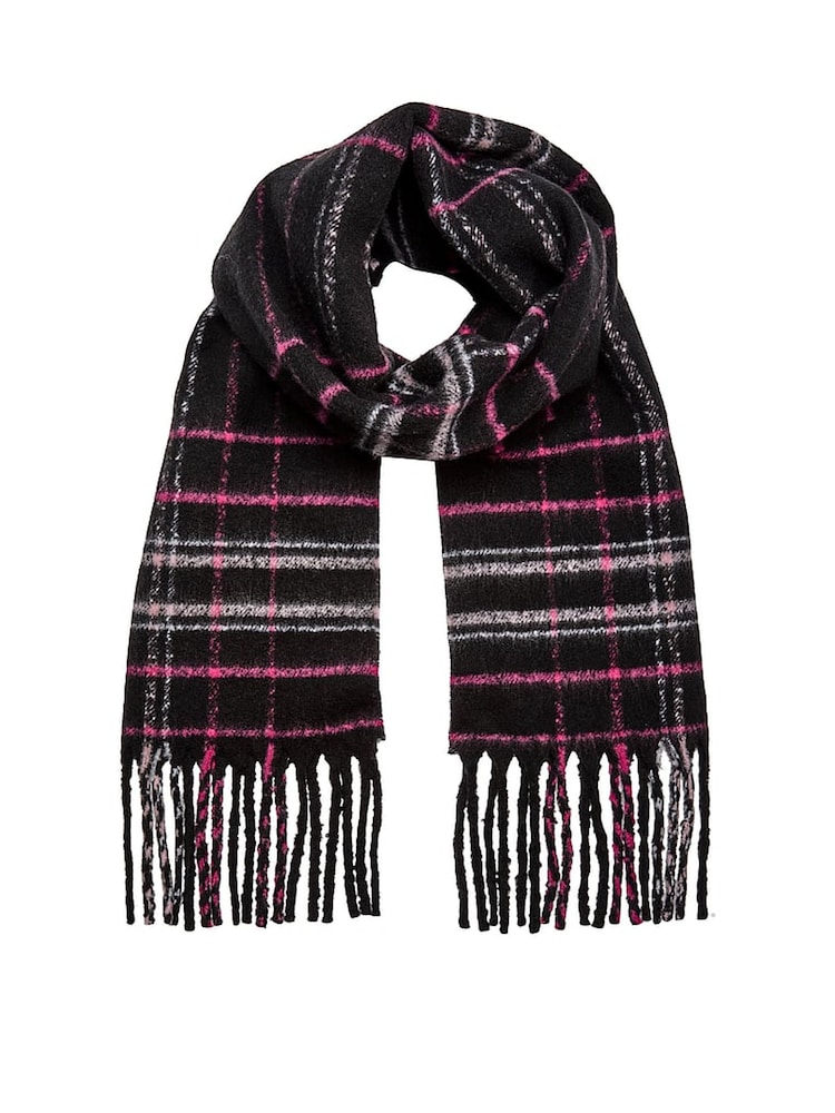Victoria's Secret Black Tartan Cosy Blanket Scarf - Image 3 of 3 Victoria's Secret Black Tartan Cosy Blanket Scarf - Image 3 of 3