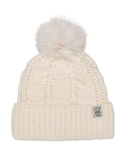 Victoria's Secret Swan Cream Knit Beanie Hat - Image 2 of 2