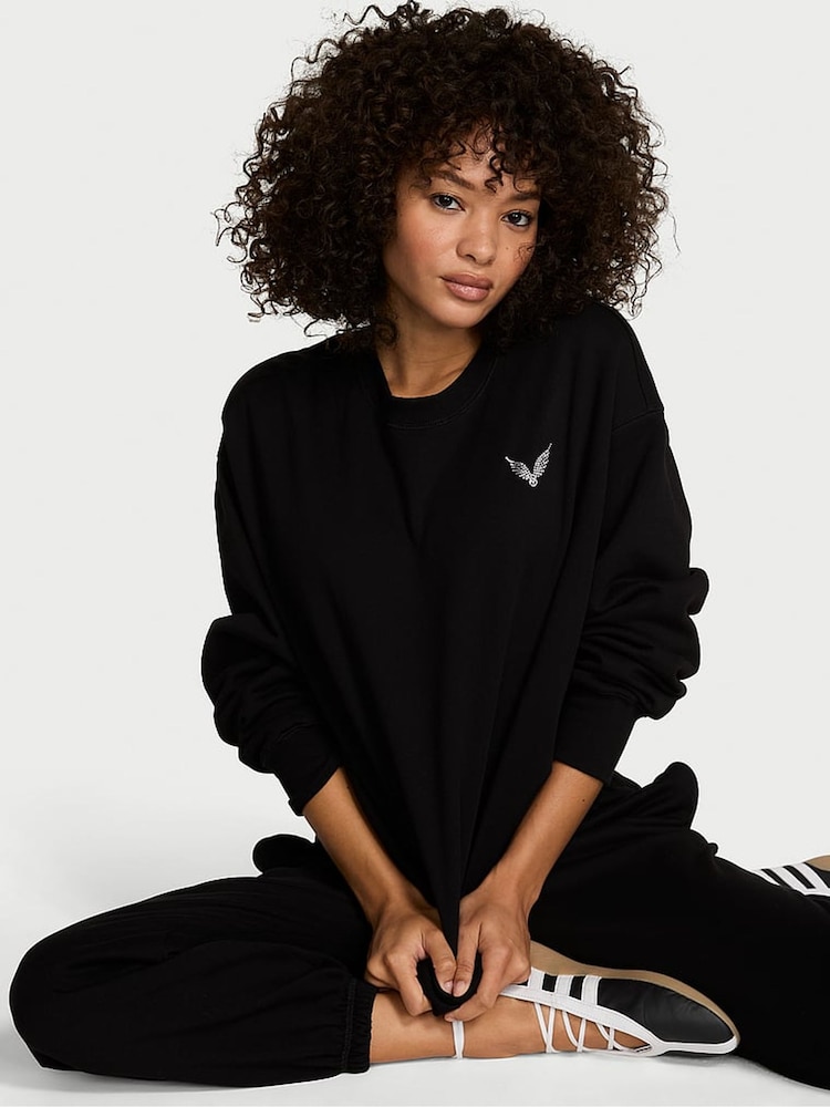 Victoria's Secret Black Angel Oversized Sweatshirt - Image 2 of 3 Victoria's Secret Black Angel Oversized Sweatshirt - Image 2 of 3