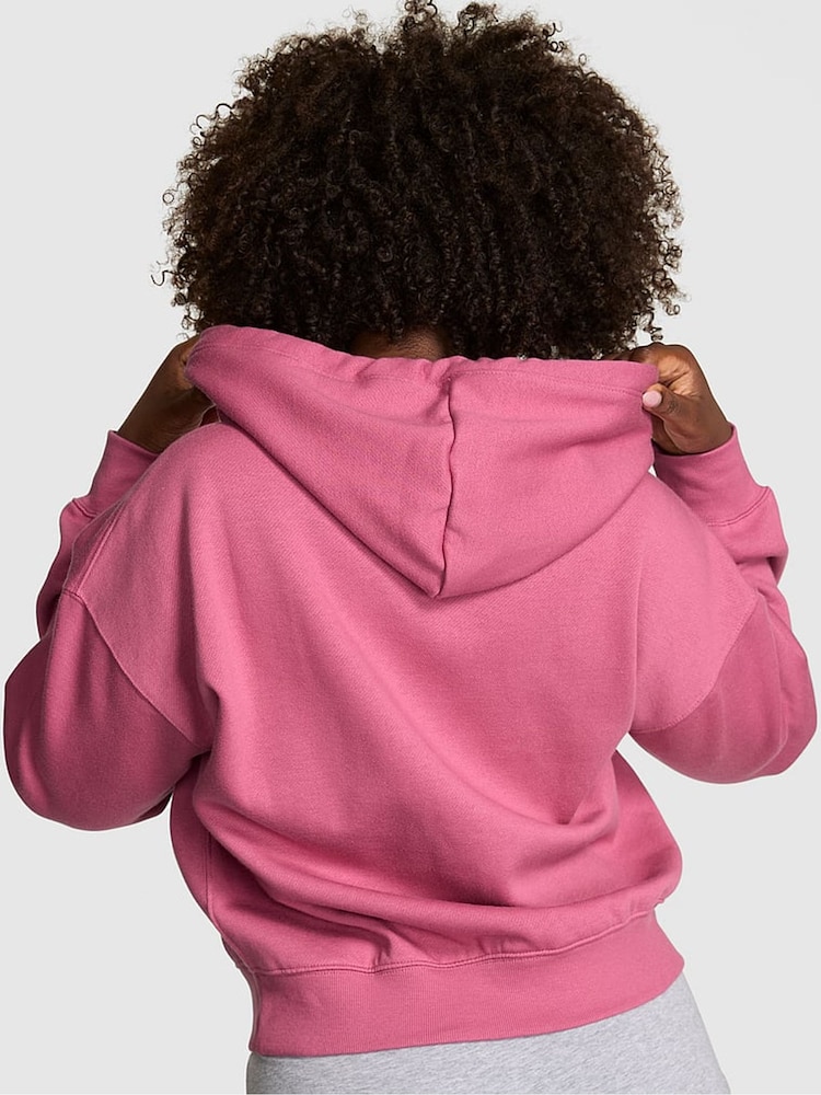 Victoria's Secret PINK Red Violet Fleece Hoodie - Image 2 of 2 Victoria's Secret PINK Red Violet Fleece Hoodie - Image 2 of 2
