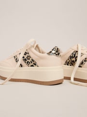 Lipsy Neutral Leopard Stripe Chunky Sport Trainers - Image 4 of 4