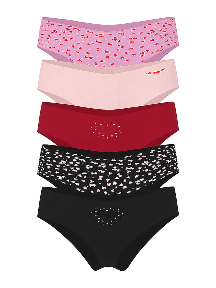 Victoria's Secret Pink/Red/Black/Heart Cheeky Knickers 5 Pack - Image 1 of 1