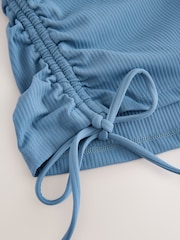 أزرق - self. Ruched Plunge Vest Top - صورة 8 من 8