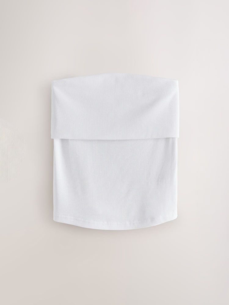 Weiß - self. Fold Over Bandeau Top - Bild 1 von 3