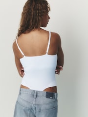 self. White Strappy Square Neck Bodysuit - Image 4 of 5