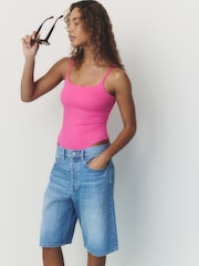 self. Pink Strappy Square Neck Bodysuit - Image 1 of 8