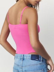 self. Pink Strappy Square Neck Bodysuit - Image 4 of 8