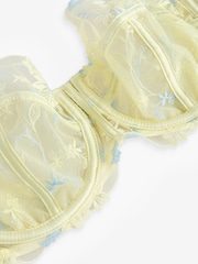 Lipsy Butter Yellow Embrodiery Multiway Non Padded Underwired Bra - Image 7 of 9