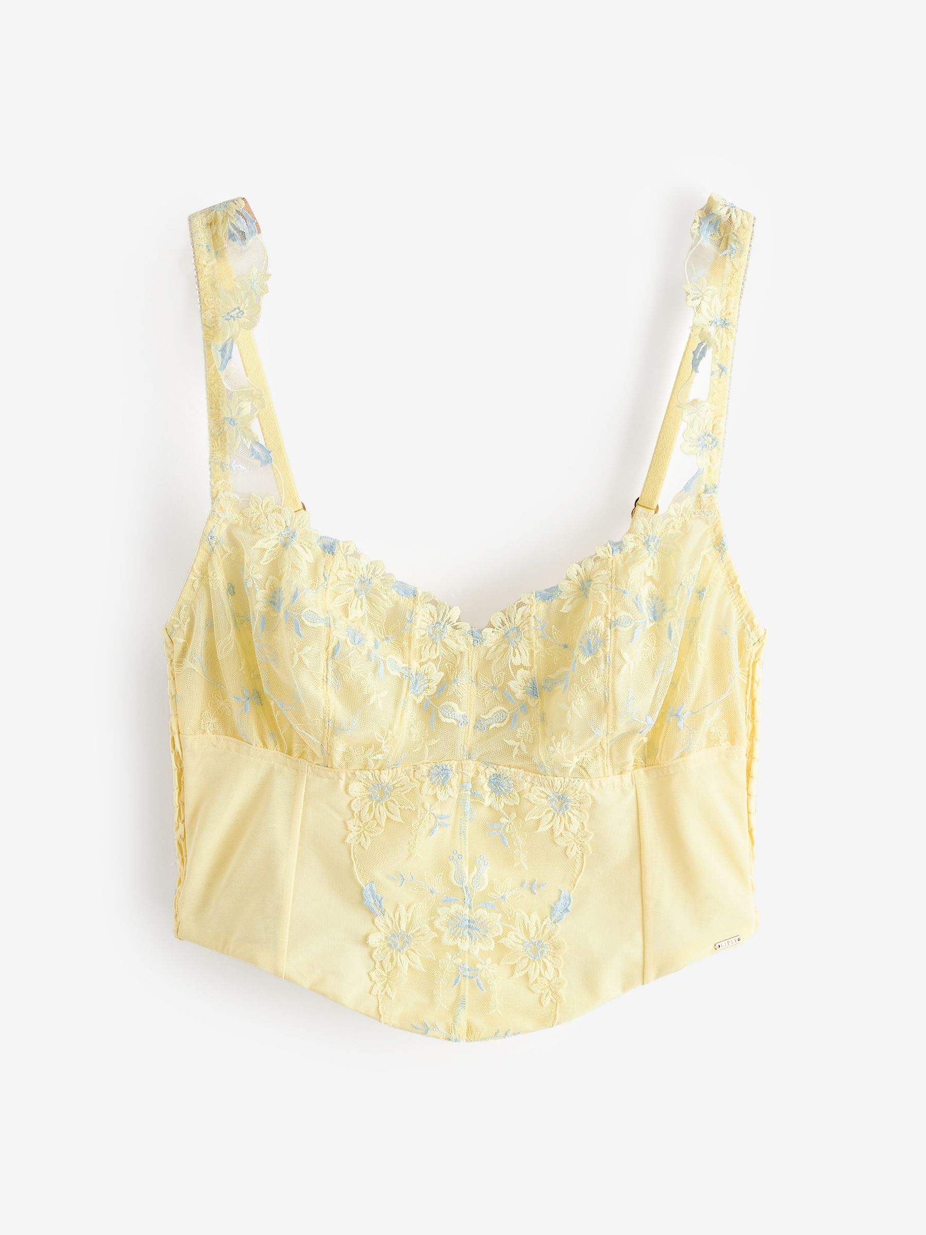 Buy Lipsy Butter Yellow Embrodiery Corset Top from Next India