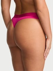 Victoria's Secret Pop Pink Thong Logo Cotton Heart Shine Patch Knickers - Image 2 of 2