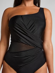 Hunkemoller Shaping Shell Mesh Black Swimsuit - Image 2 of 5