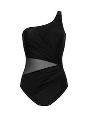 Hunkemoller Shaping Shell Mesh Black Swimsuit - Image 4 of 5