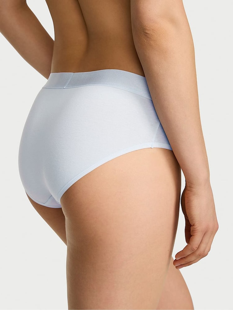 Victoria's Secret Gossamer Blue Hipster Logo Cotton Heart Shine Patch Knickers - Image 2 of 2