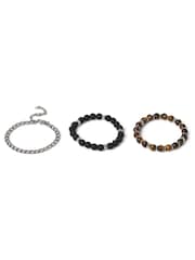 DCK Mens Stainless Steel And Beaded Black Bracelet Gift Box - Image 2 of 3