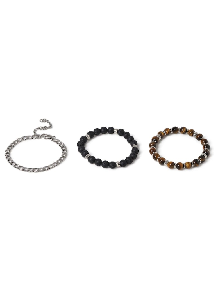 DCK Mens Stainless Steel And Beaded Black Bracelet Gift Box - Image 2 of 3