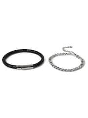 DCK Mens Leather And Stainless Steel Brown Bracelet Gift Box - Image 2 of 3